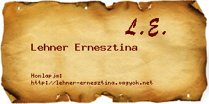 Lehner Ernesztina névjegykártya